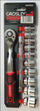 Set çelësa gotë Grosley GNZ10013, 3/8", profesional, në panel