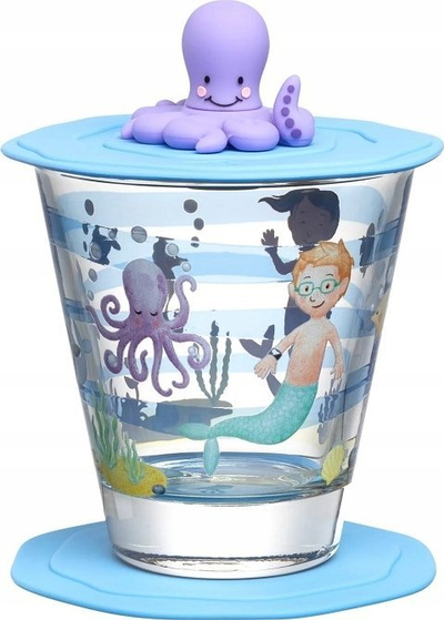 Set enësh për kalamaj Leonardo Adventure, gotë 215 ml, 3 copa, me figura deti