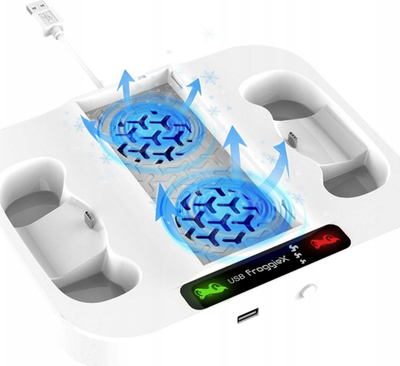 Ладилна база со полнач FroggieX X Cooling, за Xbox Series S, 2 полначливи батерии, бела