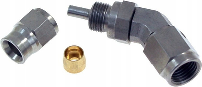 Konektor çeliku TurboWorks S.S HOSE END Female M10x1.0 AN3, kënd 45°, argjendtë