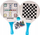Set lojrash Spokey Beach Badminton 3 në 1 Chess Ludo, raketa druri, çantë rrjete, shumëngjyrësh