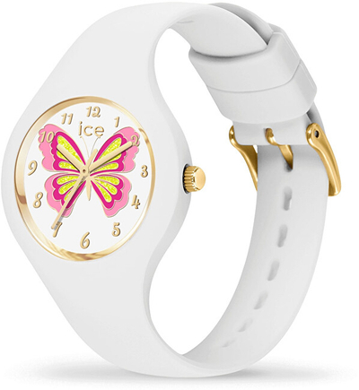 Orë dore për fëmijë Ice Watch Fantasia Butterfly Lily, e bardhë