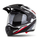 Helmetë moto CASSIDA Tour 2.0 X-tra, me peak, ECE 22.06, e bardhë e kuqe e zezë, madhësia XL