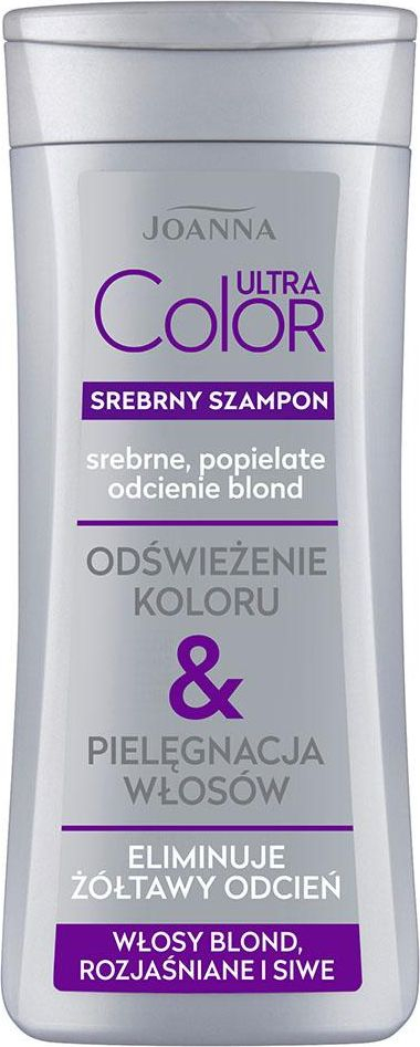 Shampo për flokë Joanna Ultra Color Silver, për nuanca bjonde të ftohta dhe gri, 400ml
