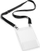 Badge qafe Durable Event Badge A6, me mbajtëse transparente, i zi