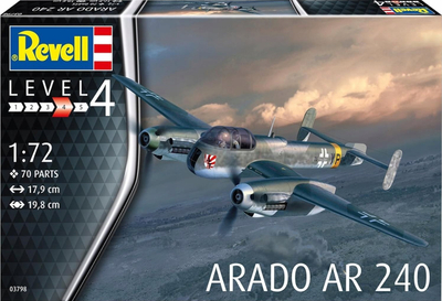 Пластичен модел Ревел Арадо Ар 240 03798, размер 1:72, комплет за склопување, повеќебоен