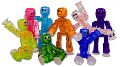 Lodër figurine Modelco Stikbot Single, me nyje fleksibile, me kupa thithëse, shumëngjyrëshe