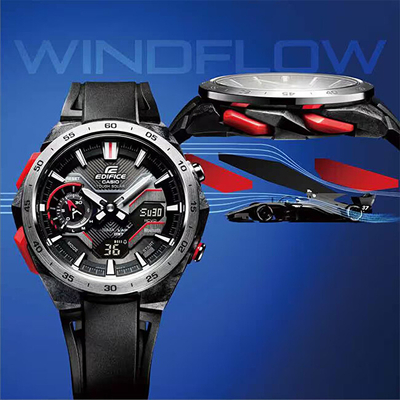 Orë dore për meshkuj Casio Edifice Windflow Bluetooth Connected Solar, e zezë