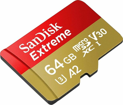 Kartë memorje SanDisk Extreme microSDXC, 64GB, UHS-I U3 A2, me adapter
