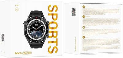 Smartwatch Hoco Y16, 1.39", me Bluetooth për thirrje, i zi