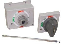 Mekanizëm rrotullues fasade LSiS TS100 250 EH2 S, për çelësa industrialë, montim në panel, gri