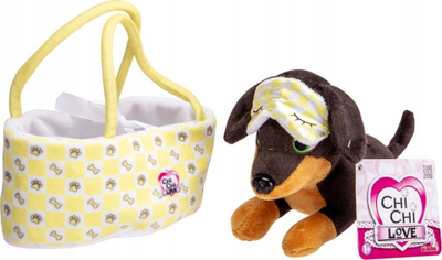 Lodër pelushi Simba ChiChi Love Sleeping Buddy, qenush 15cm, shportë pelushi