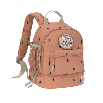 Çantë shpine për fëmijë Lässig Mini Backpack Happy Prints, xhep i izoluar, rezistente ndaj ujit, ngjyrë karameli