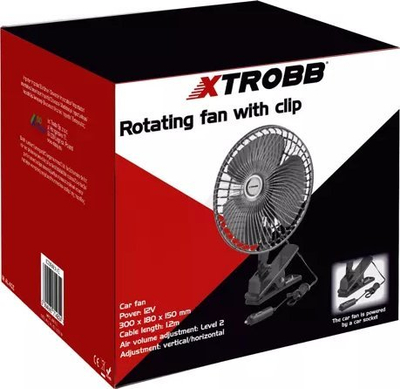 Ventilator auto Xtrobb 23194, me kapëse, lëkundës, 12V