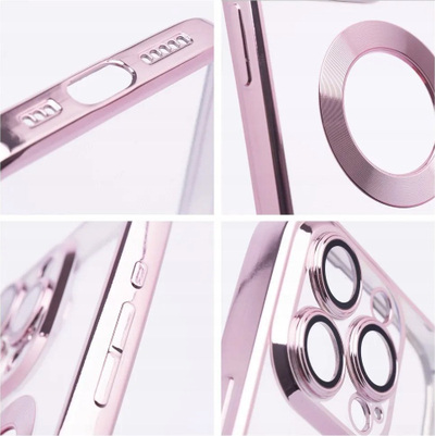 Mbulesë telefoni Glam për iPhone 11, TPU, transparente, rozë powder
