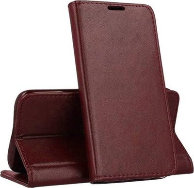 Këllëf telefoni për Samsung Galaxy A54 5G, tip libër, lëkurë eko, burgundy