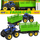 Traktor lodër Mega Creative Farm Car, me rimorkio, pull back, shumëngjyrësh