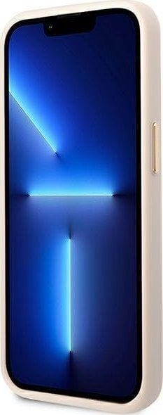 Mbulesë telefoni Guess për iPhone 14, PC TPU, kornizë metalike kamere, rozë