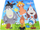 Puzzle për dysheme Orchard Toys Countryside Animals, 9 copa, blu jeshile