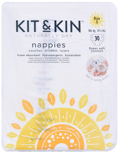Pelena/mbathje për bebe Kin & Kin, madhësia 5 (30 copë), 11 kg +