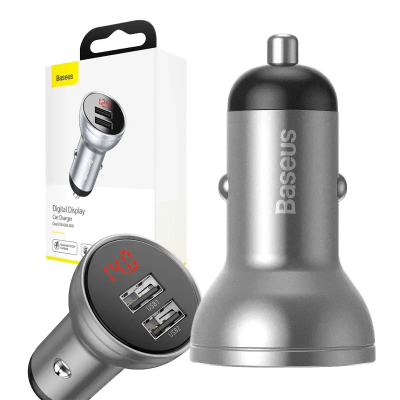 Karikues makine Baseus Digital Display CCBX-0S, 2x USB, 4.8A, argjendt