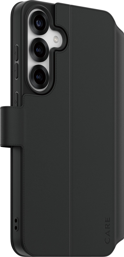 Mbrojtëse telefoni CARE by PanzerGlass Wallet Case, për Samsung Galaxy S25 Plus, me këmbëz për mbajtje, e zezë