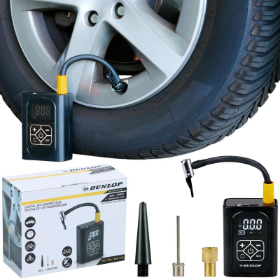 Kompresor makine Dunlop digital, 150 PSI, 4000 mAh, i zi
