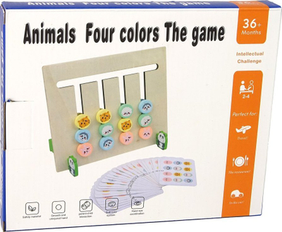 Puzzle druri Leantoys Four Colors, edukativ, me dy anë, shumëngjyrësh