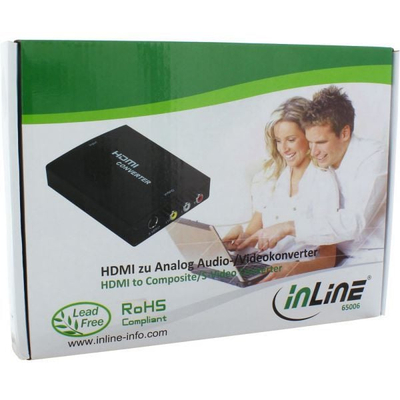 Adapter AV InLine 65006, HDMI në S Video dhe RCA, Full HD, i zi