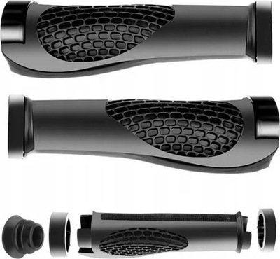 Doreza timoni biçiklete Trizand 23230, ergonomike, 2 copë, të zeza