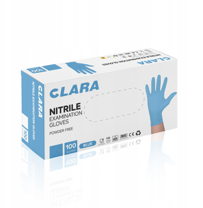 Doreza nitrili Clara XL, pa pluhur, për mjekësi, blu