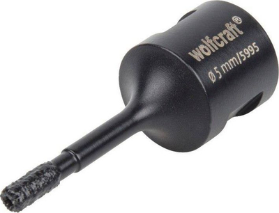 Stërvitëse diamant për pllaka Wolfcraft 5995000, Ø5 mm, bosht drejt, e zezë