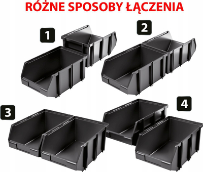 Kuti plastike ruajtjeje Click Box 162x108x75, e zezë