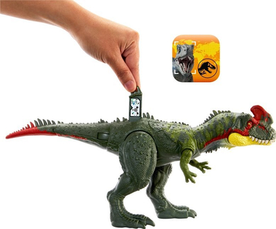Lodër dinosauri Mattel Jurassic World Gigantic Trackers Sinotyrannus, figurë e madhe, shumëngjyrëshe