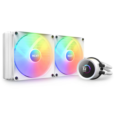Ftohës me ujë për CPU NZXT Kraken 280 RGB, 1.54" LCD, 2800 RPM, i bardhë
