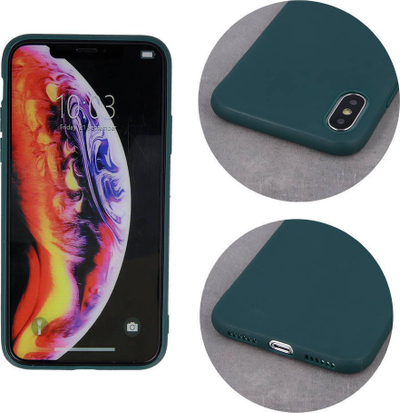 Kapak telefoni Matt Case për Xiaomi Redmi 12C, TPU i butë, mat, jeshile e errët