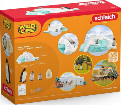 Set lodrash Schleich Wild Life 42661 Penguin Family Fun, figurina pinguinësh, skenë akulli, shumëngjyrësh