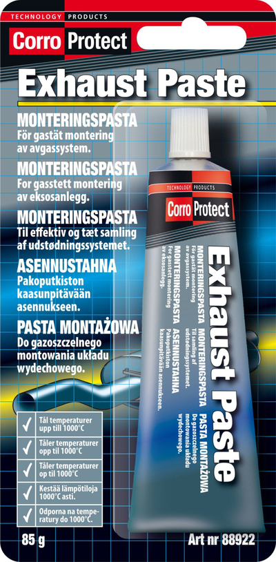 Pastë montimi për auspuh CorroProtect Exhaust Assembly Putty, 85g, rezistente deri 1000°C