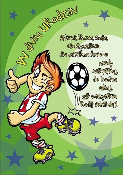 Kartolinë urimi Young B6, ditëlindje për kalamaj, futboll, me zarf