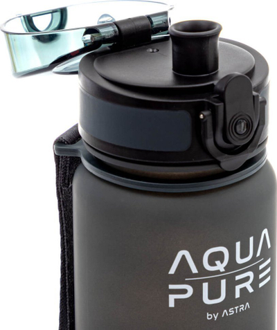 Shishe uji Astra Aqua Pure, 400ml, me kapak sigurie, gri e zezë