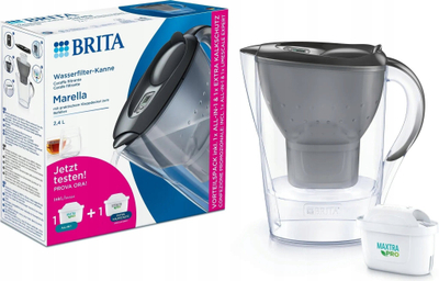 Filtër uji Brita Marella Graphite, 2.4L, tregues filtri, gri
