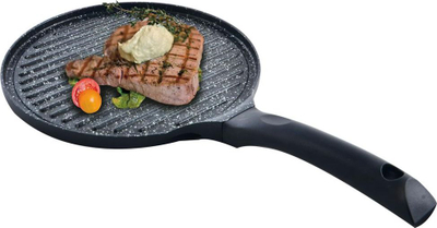 Tigan GRANDE Steak, 27cm, alumin, për induksion, i zi