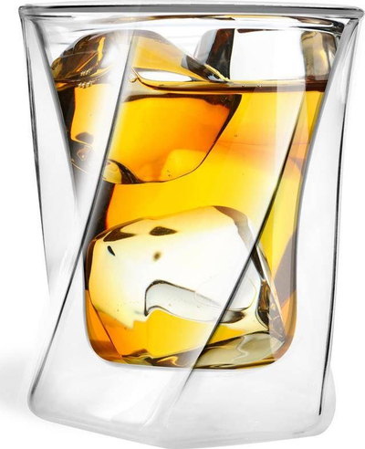 Gotë dopio whisky Vialli Design, xham dy shtresha, 300 ml, transparente