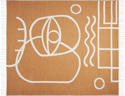 Batanije dekorative PALHI, 130 x 170 cm, model abstrakt, portokalli