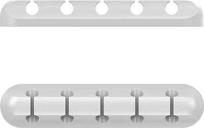 Organizues kabllosh Aptel Hanger AG847A, për 5 kabllo, vetëngjitës, i bardhë