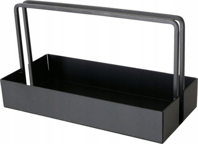 Tabaka dekorative Boltze Metal Black, 14x30 cm, me dorezë, e zezë