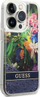 Kapak telefoni Guess Flower Liquid Glitter për iPhone 14 Pro Max, hardcase, blu