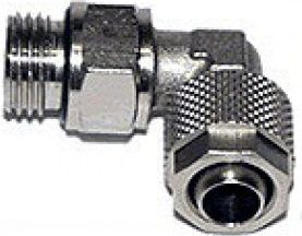 Fiting këndor innovatek 1/4" në 10/8mm, për ftohje me ujë, argjendtë