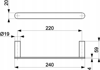 Varesë peshqiri KFA Armatura 864-025-81, 22 cm, çelik inox, e zezë