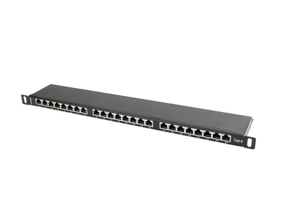 Patch panel Lanberg PPS6-0024-B 0.5U 19", 24x RJ-45 Cat.6, i zi